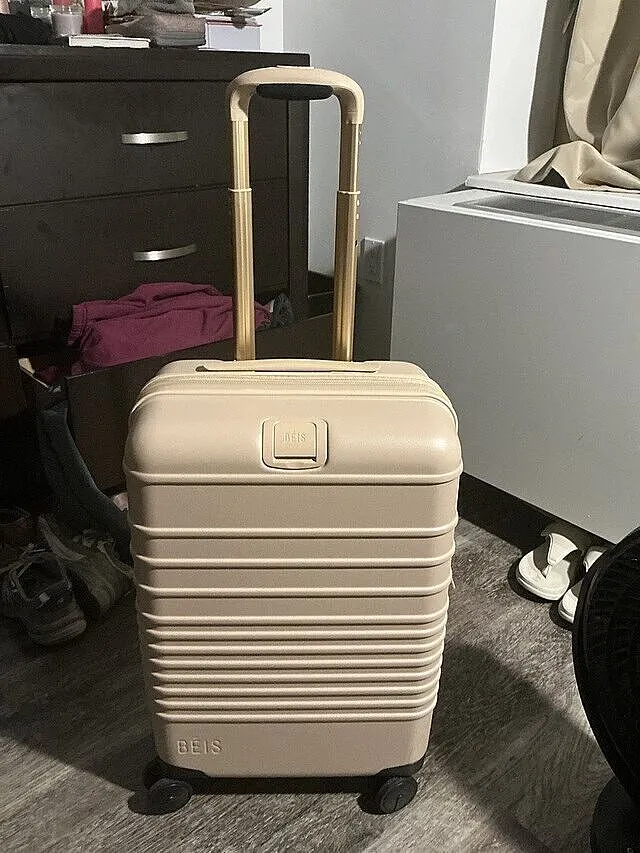Beis Carry-On Roller Beige trolley mano beige rigido