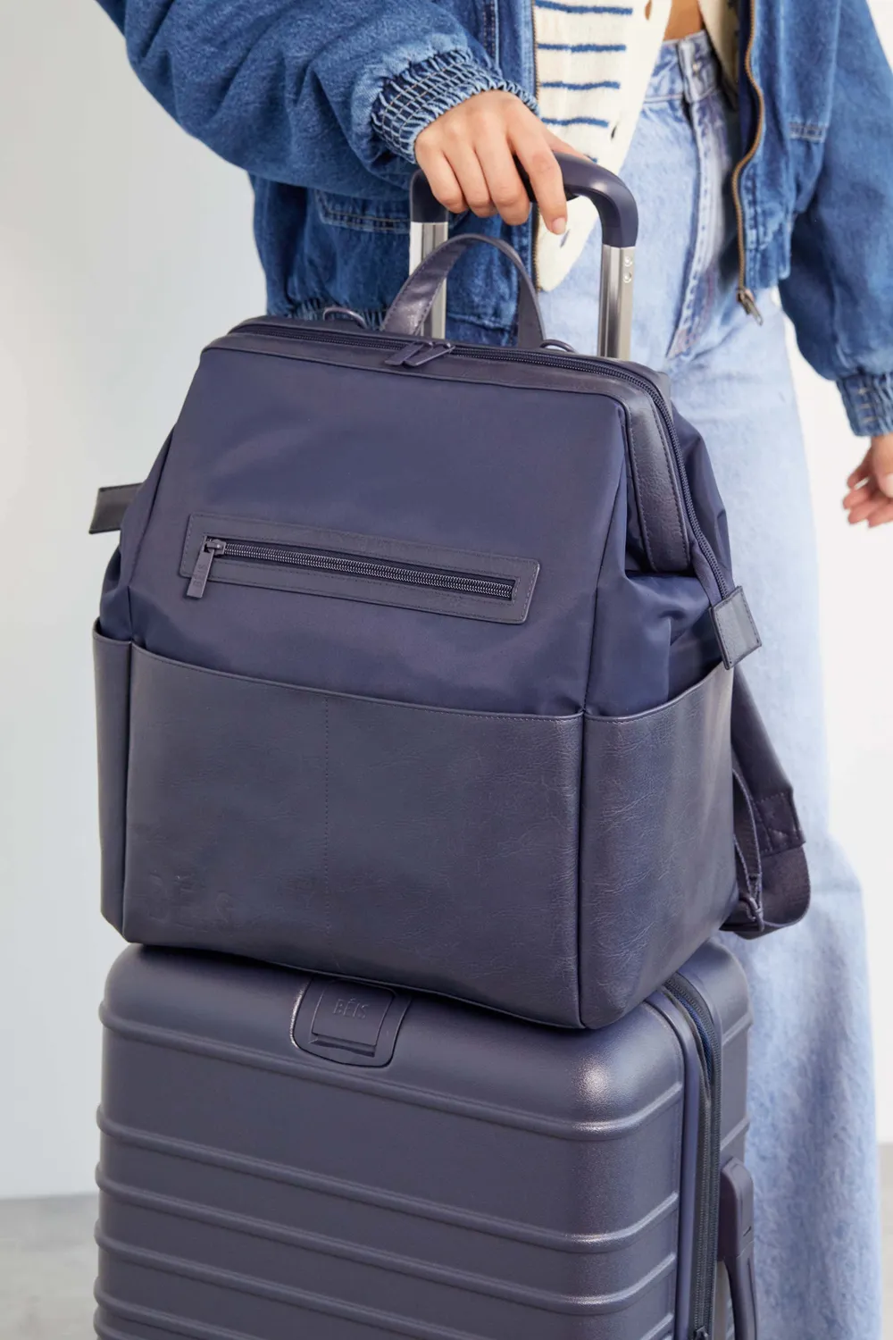 Beis Backpack Diaper Bag zaino fasciatoio blu navy con fasciatoio