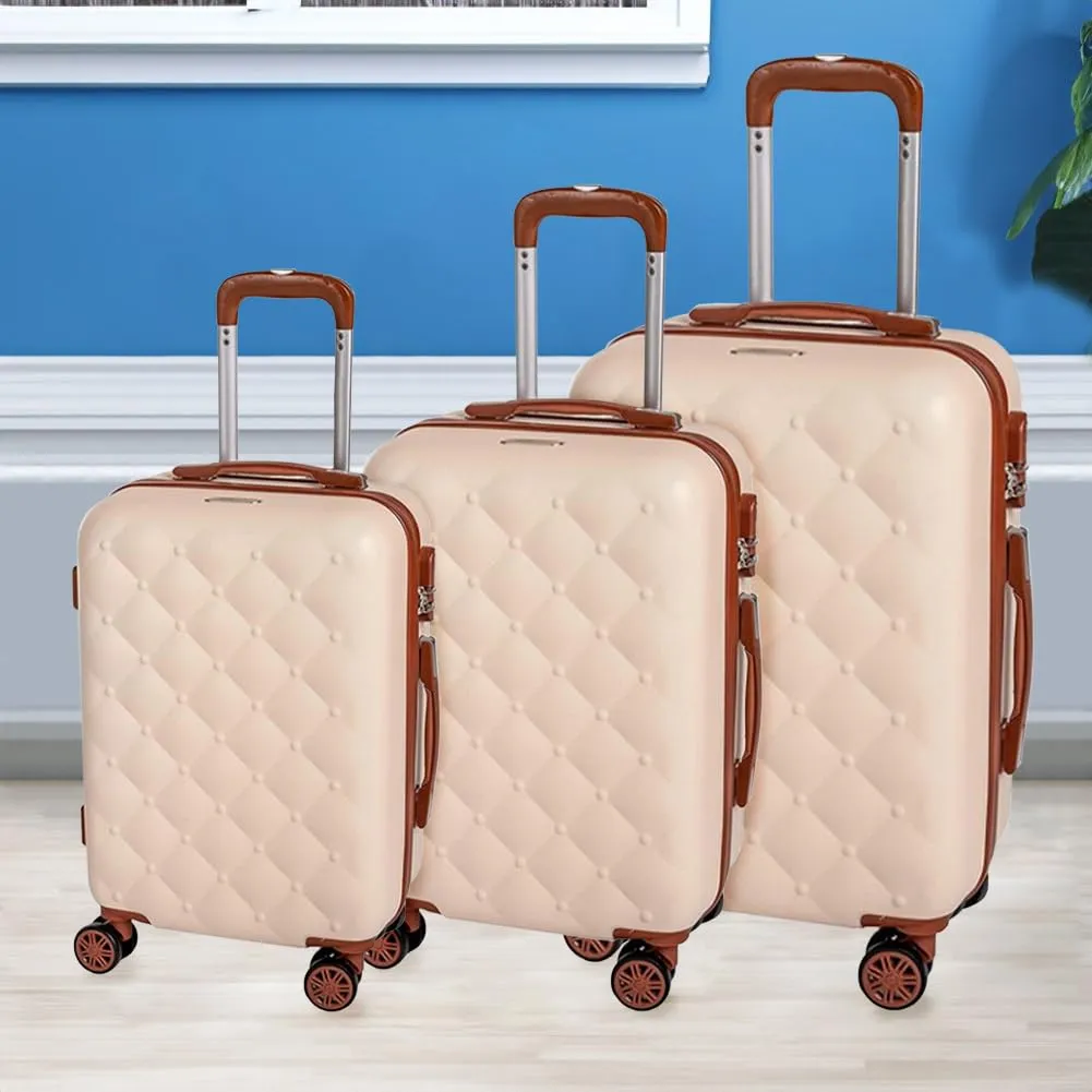 Provitera set 3 valigie rigide ABS beige-marrone