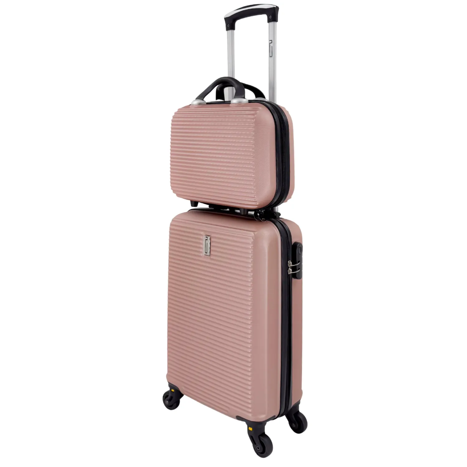 Celims Set valigia cabina 45 cm + beauty oro rosa ABS