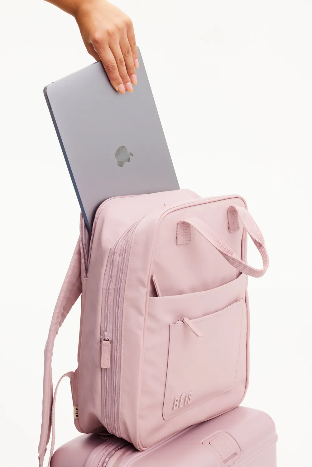 Beis Expandable Backpack zaino atlas pink estensibile