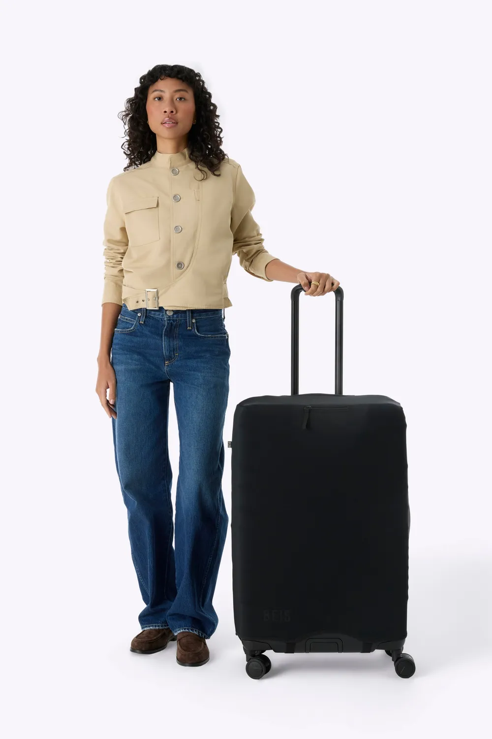 Beis Hybrid Check-In Luggage Cover custodia nera protettiva