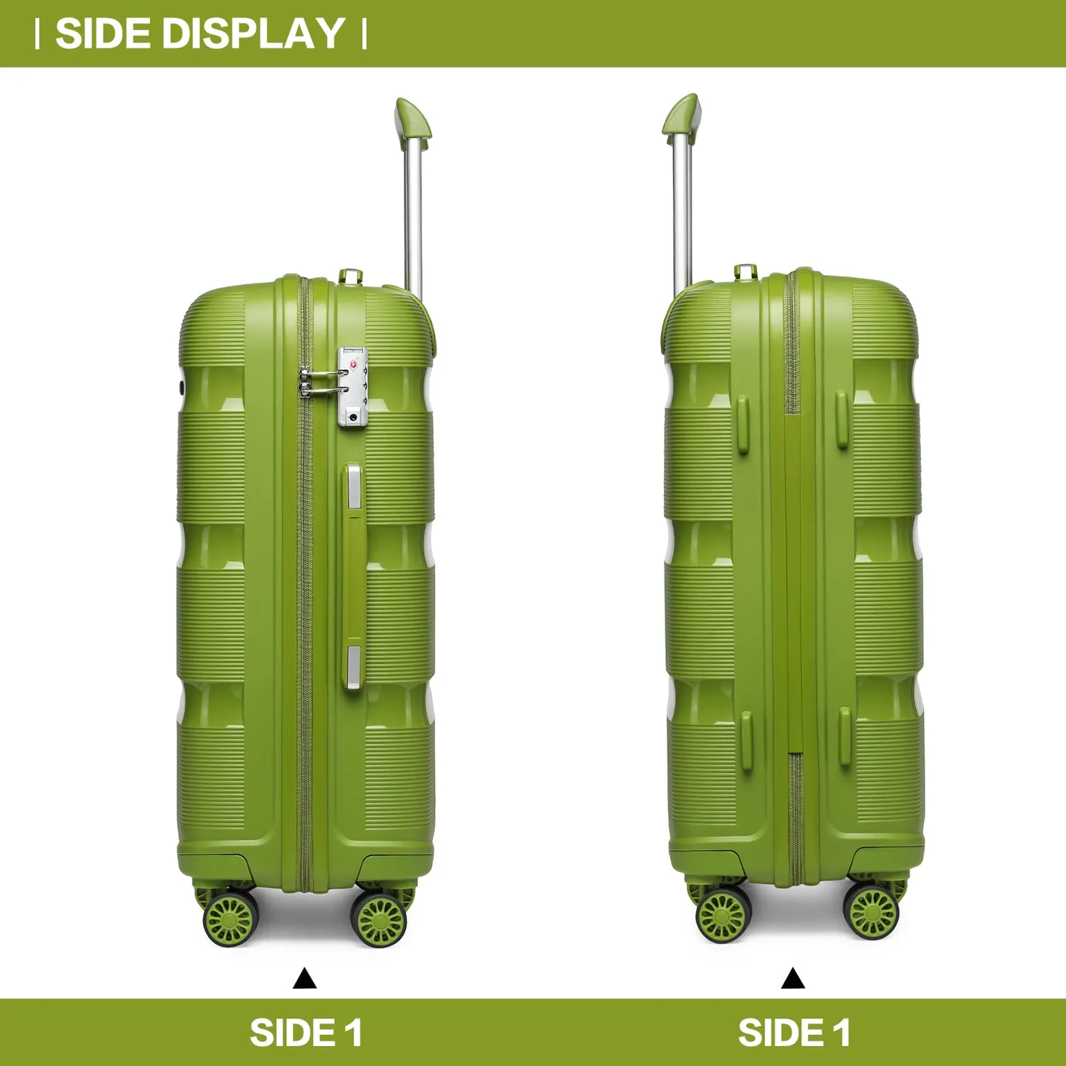 Kono Set Valigie Rigide 3 Pezzi 20" 24" 28" Trolley guscio rigido