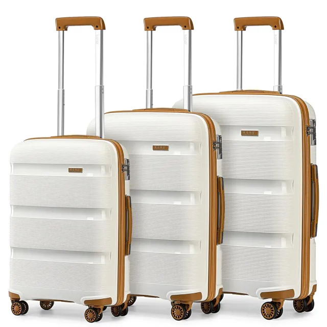 Kono Set Valigie 3 Pezzi rigide bianco crema 55+65+76cm
