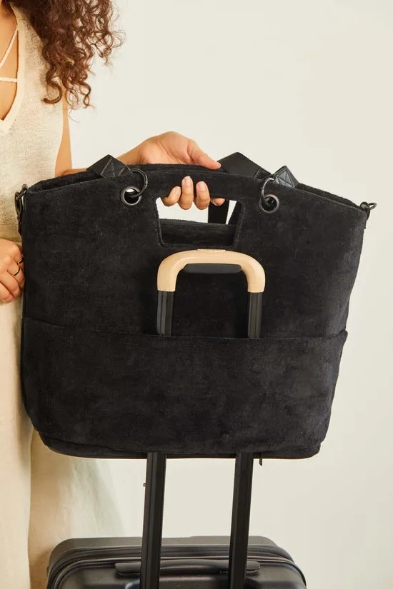 Beis Terry borsa tote mare nero spugna