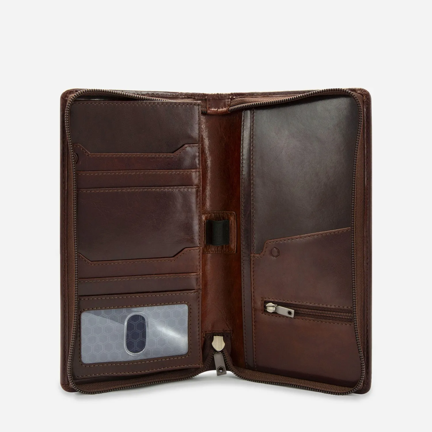 Jekyll & Hide Travel Organiser portafoglio viaggio Mocha pelle