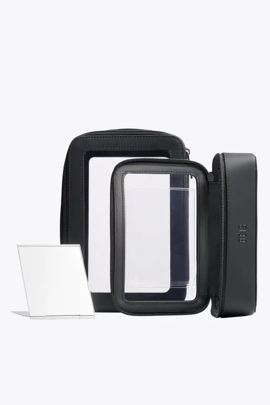 Beis In Flight set trousse nero trasparente