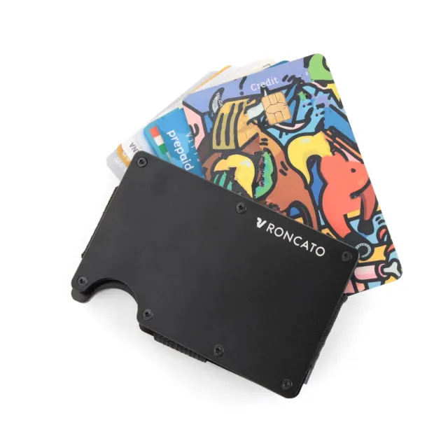 Roncato Iron Porta Carte Credito RFID Nero 8,5x5,5 cm 12 Tessere