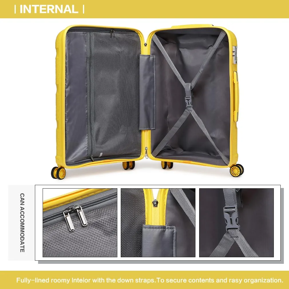 Kono trolley bagaglio a mano rigido S 55x40x20 giallo
