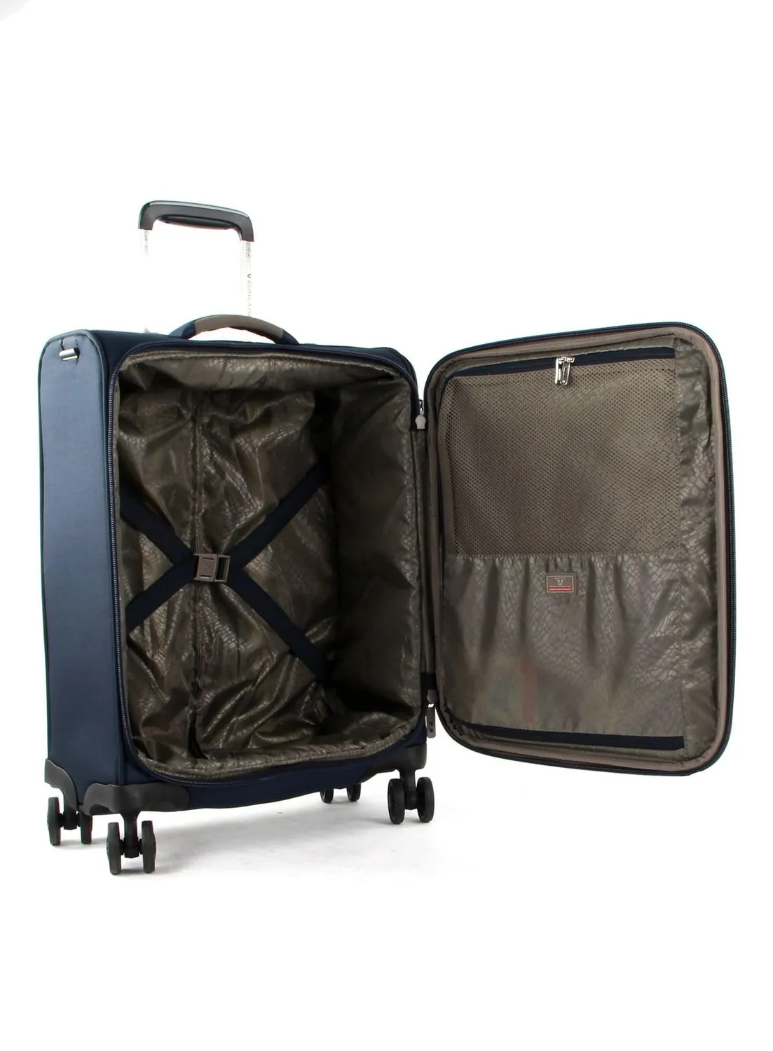Roncato Sidetrack Trolley Cabina Morbido 4 Ruote Blu Navy con USB