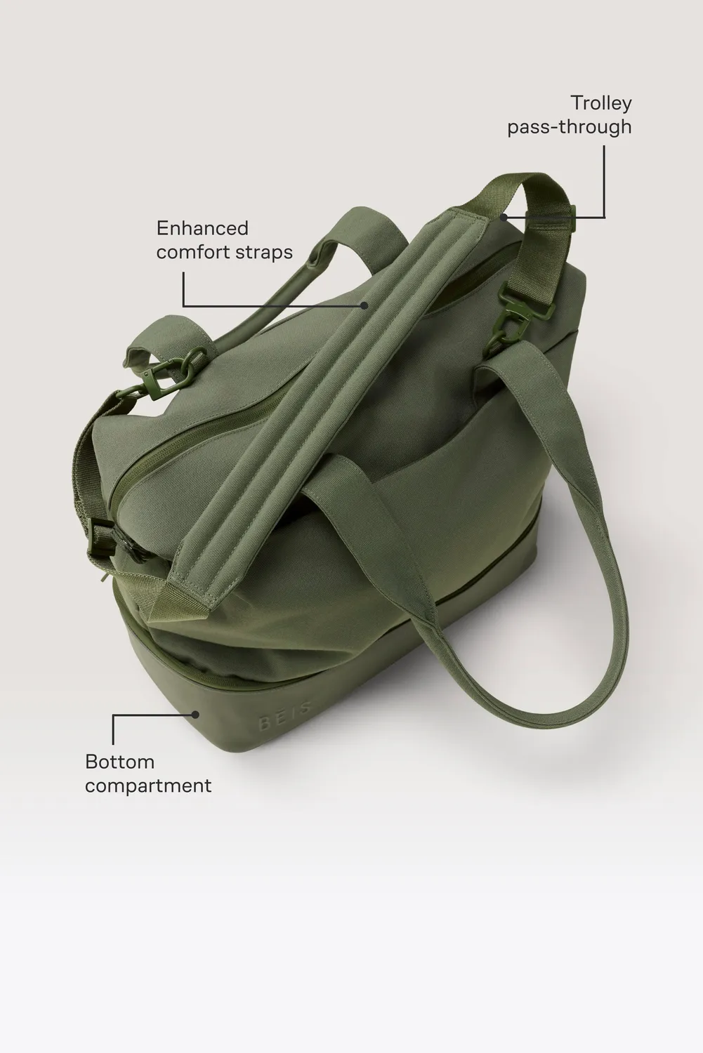 Beis The Mini Weekender borsone Olive canvas