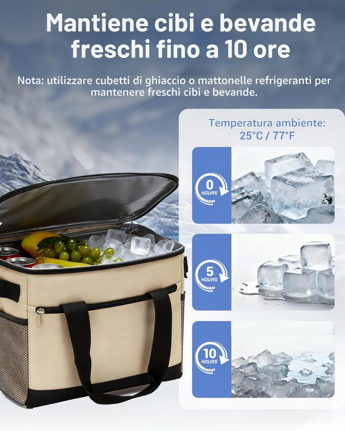 Kono borsa termica porta pranzo 20L kaki