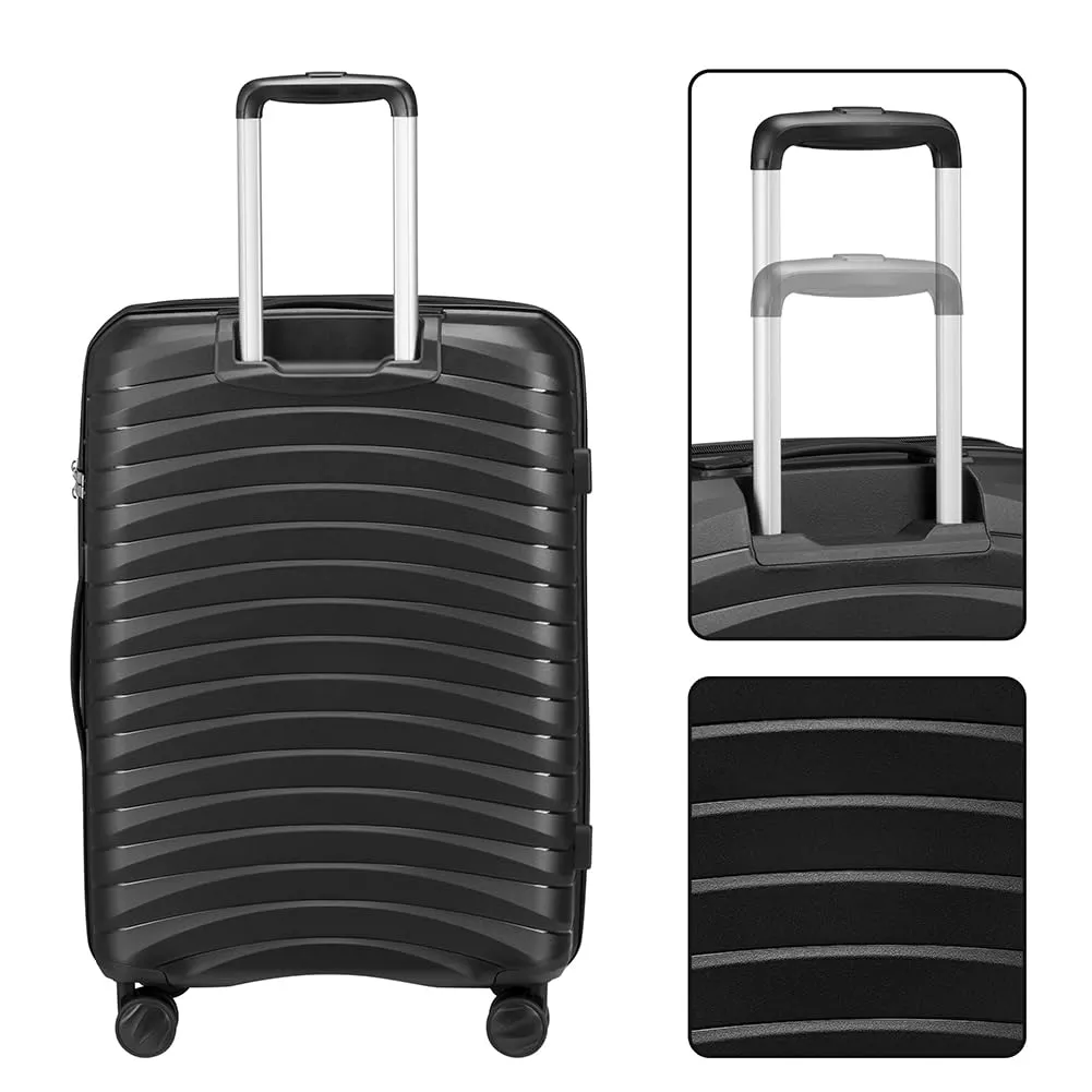 Provitera Set 4 Valigie Rigide Nere con Beauty Case