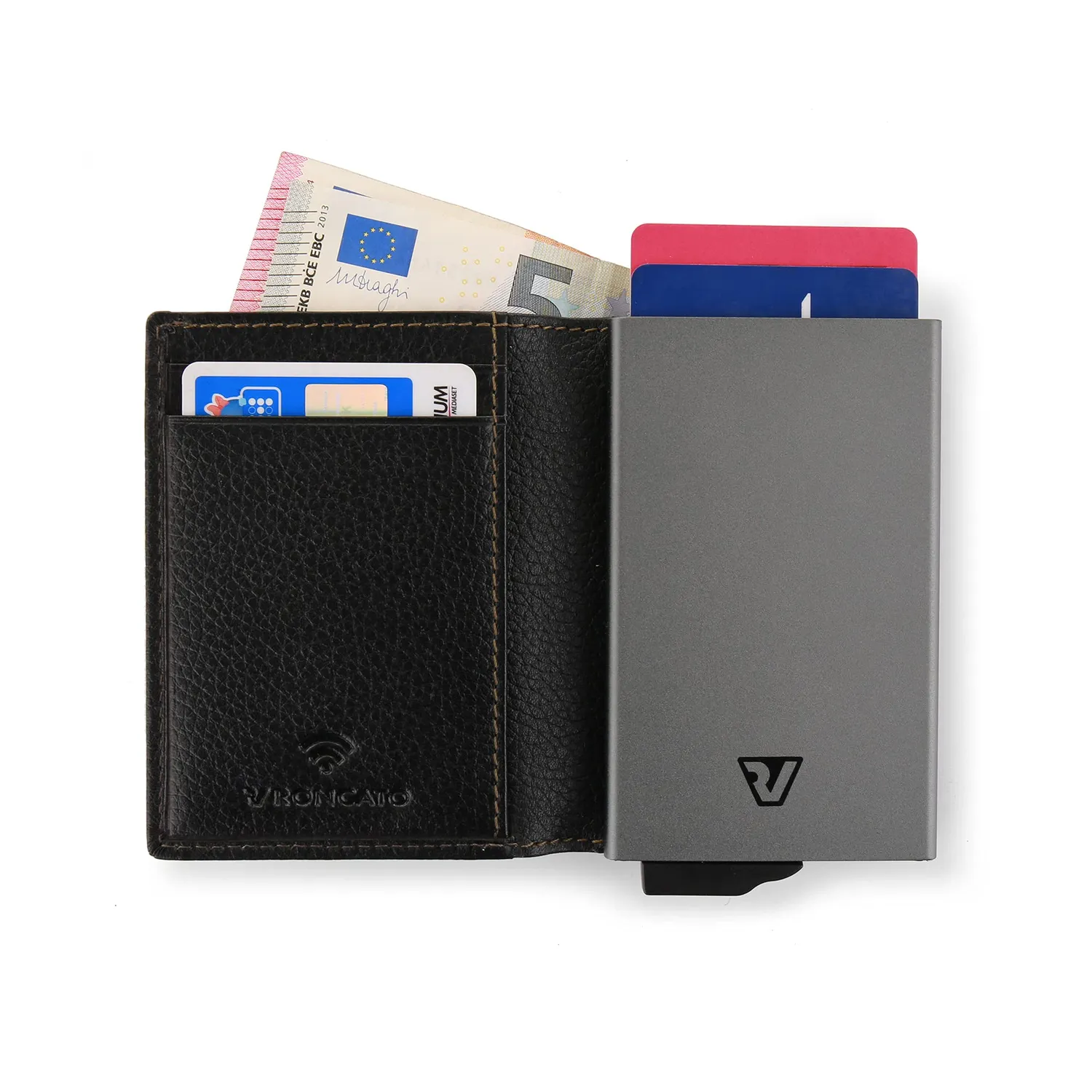 Roncato Iron 4.0 portacarte Nero pelle RFID 7x11 cm