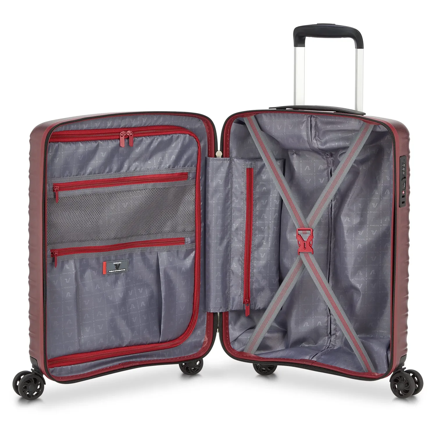 Roncato Wave Valigia Cabina 55 cm Rosso Scuro Espandibile