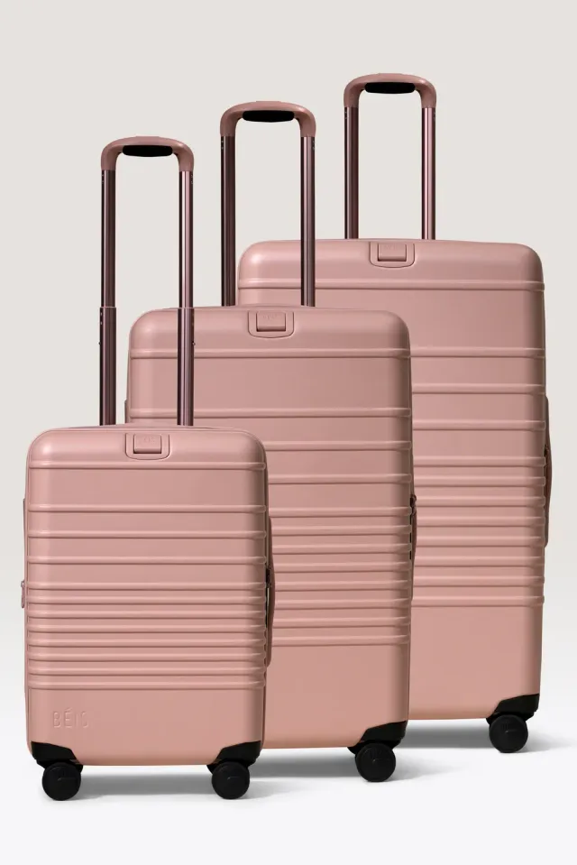 Beis The 3 Piece Luggage Set 3 trolley rosa guscio rigido