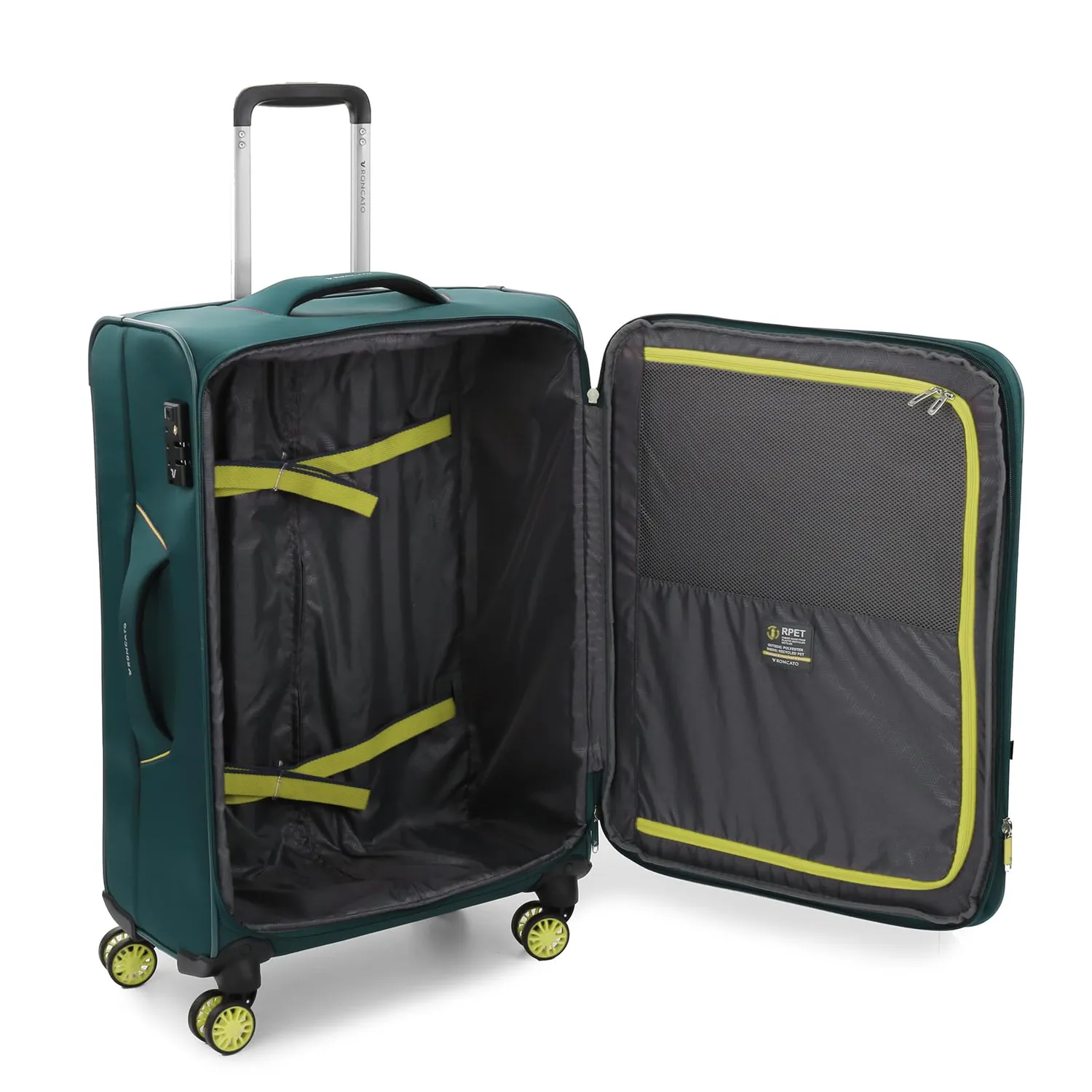 Roncato Crosslite trolley medio 65 cm verde bottiglia espandibile