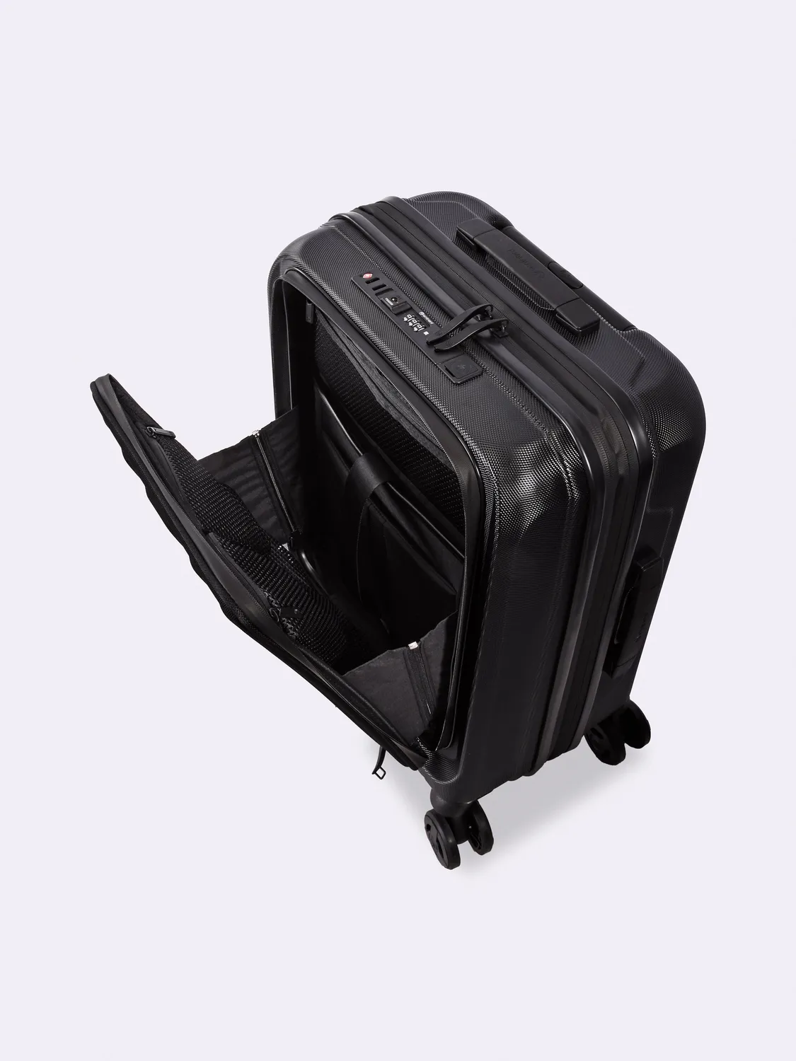 Eminent Kapstadt Premium Edition valigia rigida nero tasca frontale