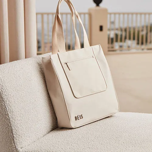 Beis North To South Tote beige borsa riciclata