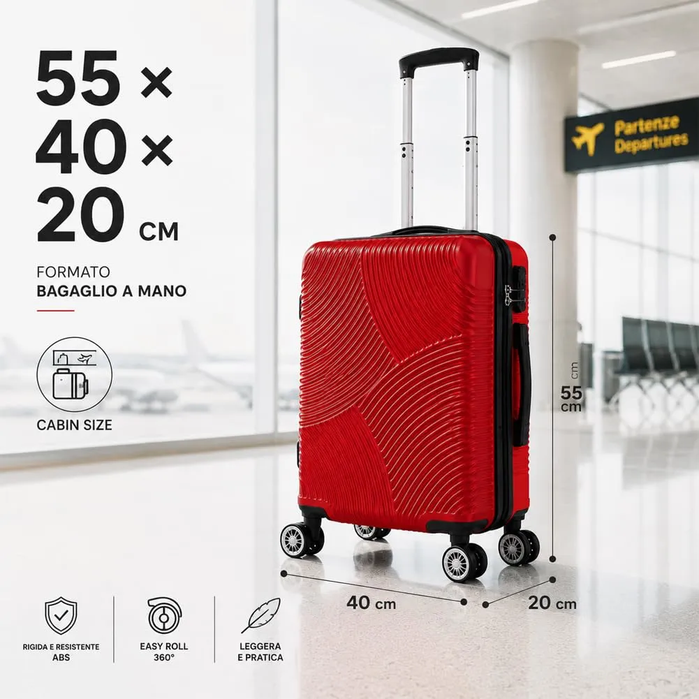 Provitera Trolley Cabina Rigido Rosso 55x40x20 ABS