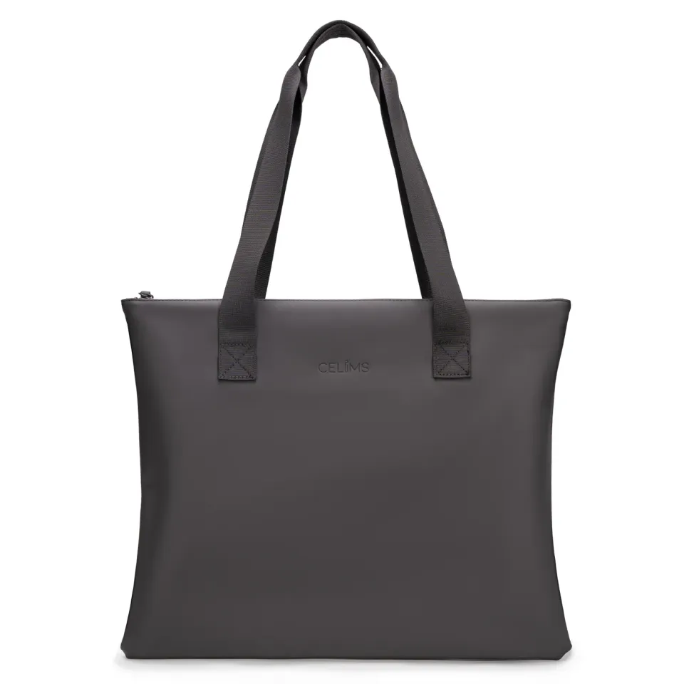 Celims Tote borsa donna impermeabile nera 45 cm PC 15"