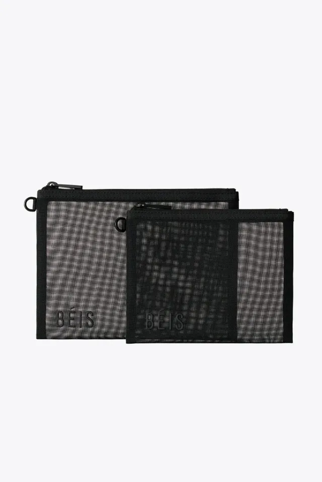 Beis Mesh Pouch Duo Pochette Rete Nere 2 Pezzi