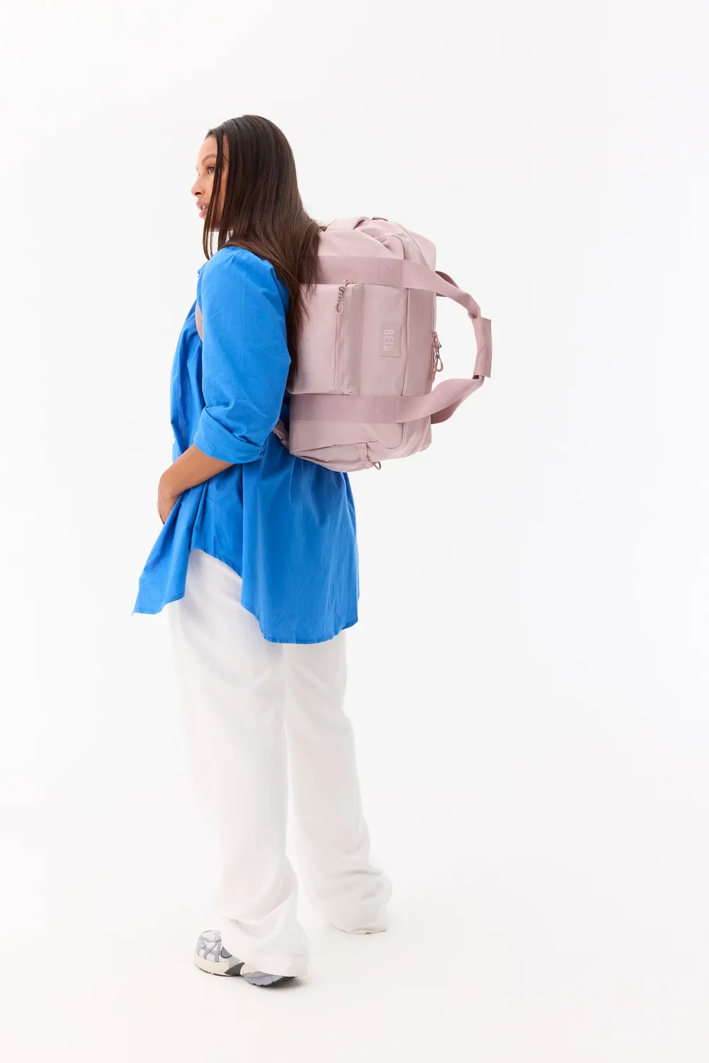 Beis Sport Duffle Backpack borsone rosa Atlas convertibile