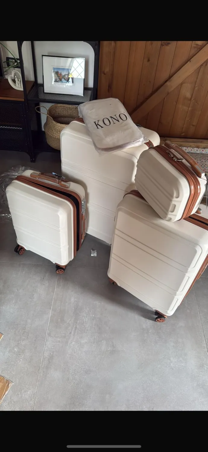 Kono set valigie 4 pezzi ABS turchese trolley TSA beauty
