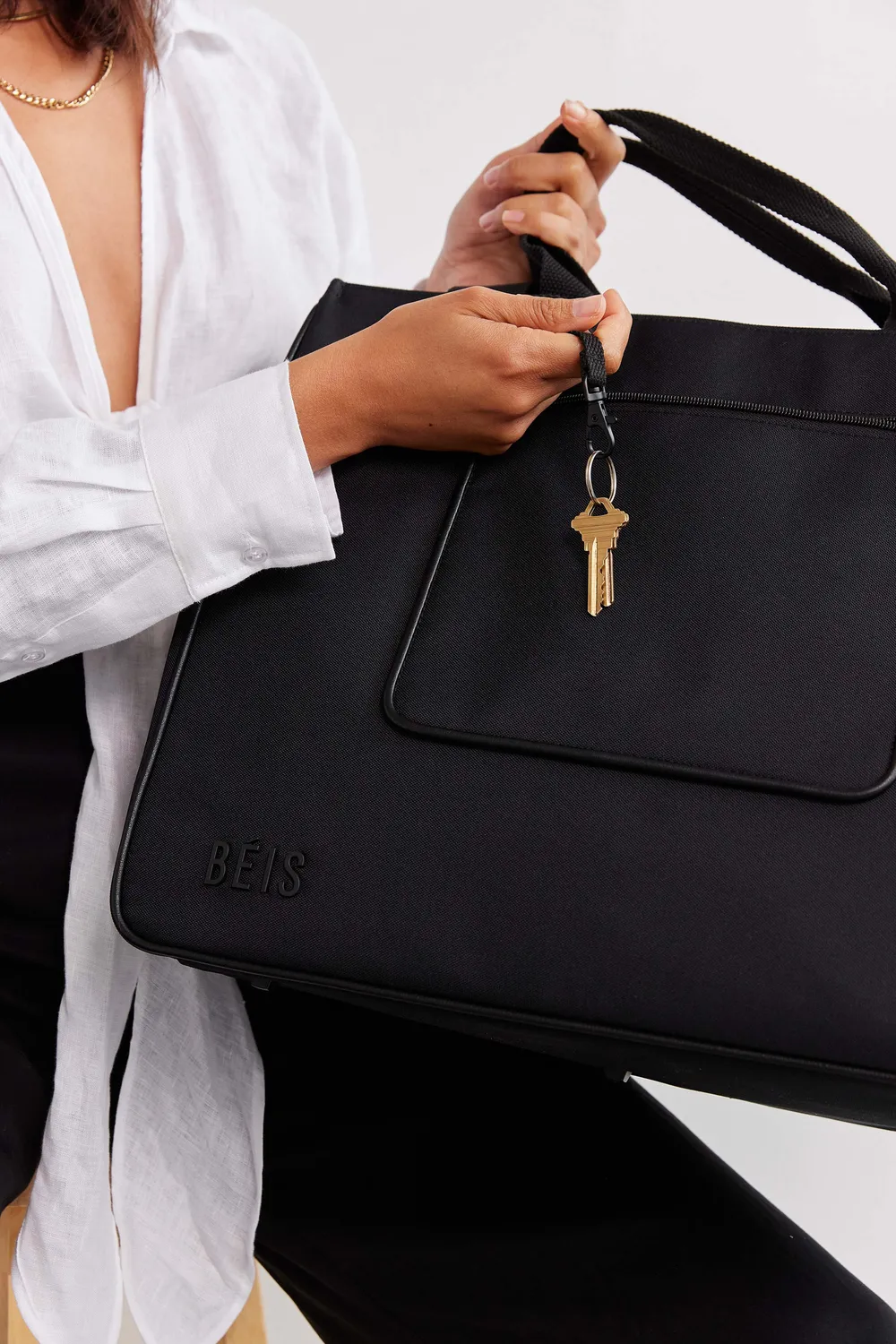 Beis East To West borsa tote nero porta pc