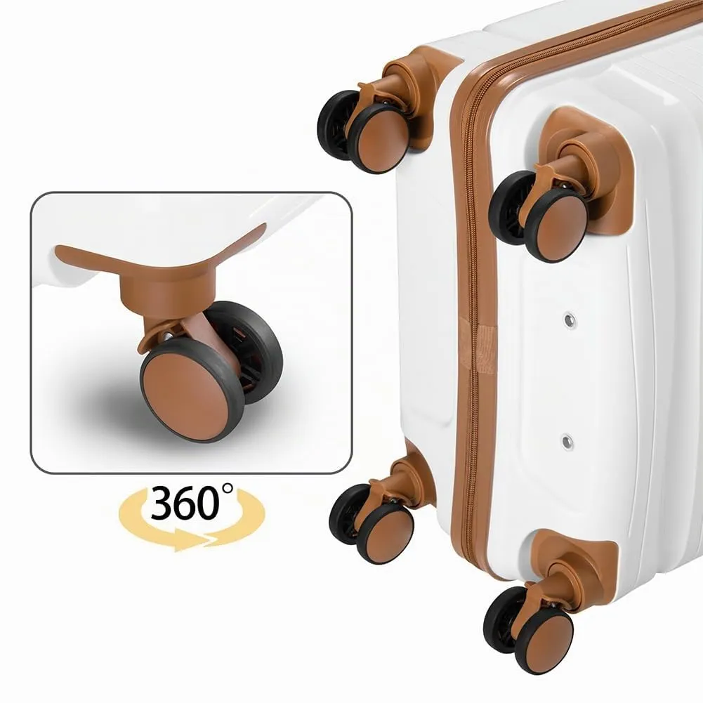 Provitera set 4 valigie rigide bianche PP 12-102L trolley