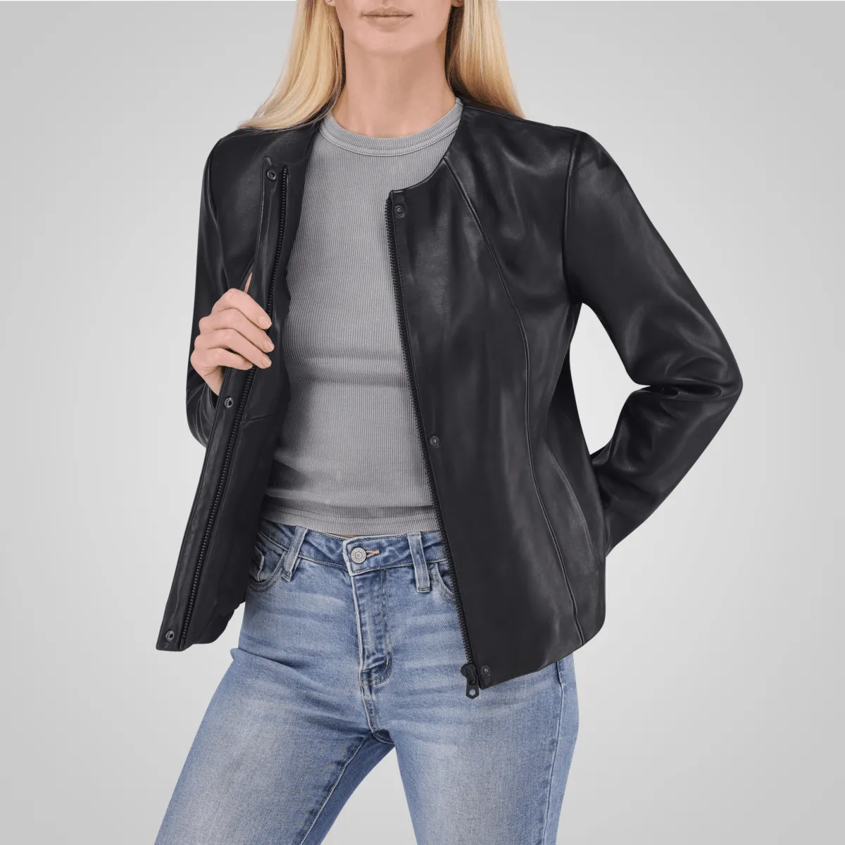 Jekyll & Hide Sophia Saba giacca pelle donna nero vera pelle