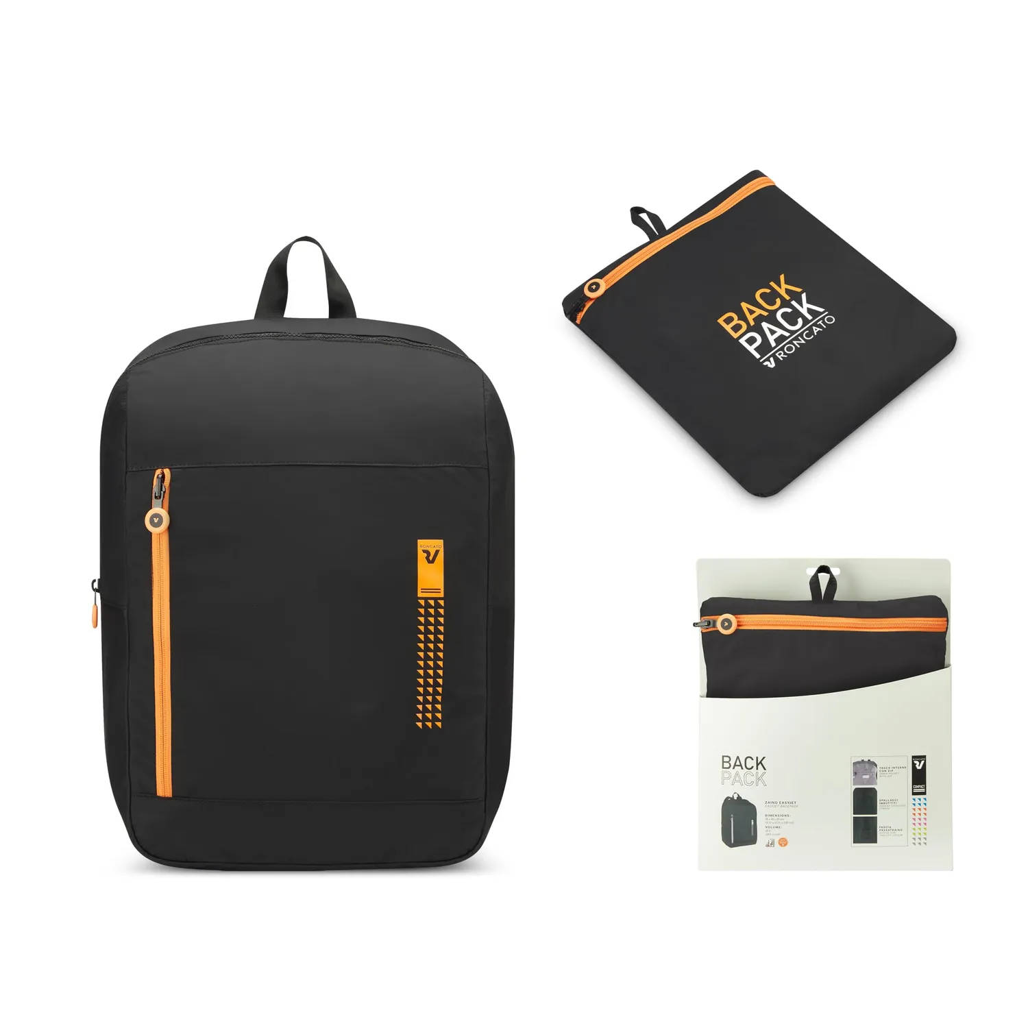 Roncato Compact zaino viaggio 45x36x20 arancio 30 L