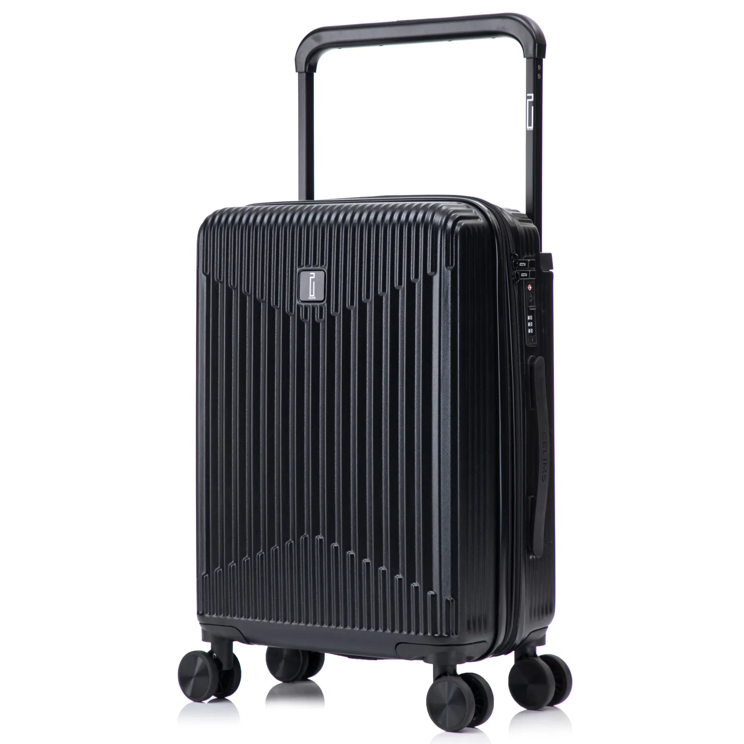 CELIMS Wide Trolley Valigia Cabina 55 cm Nera espandibile