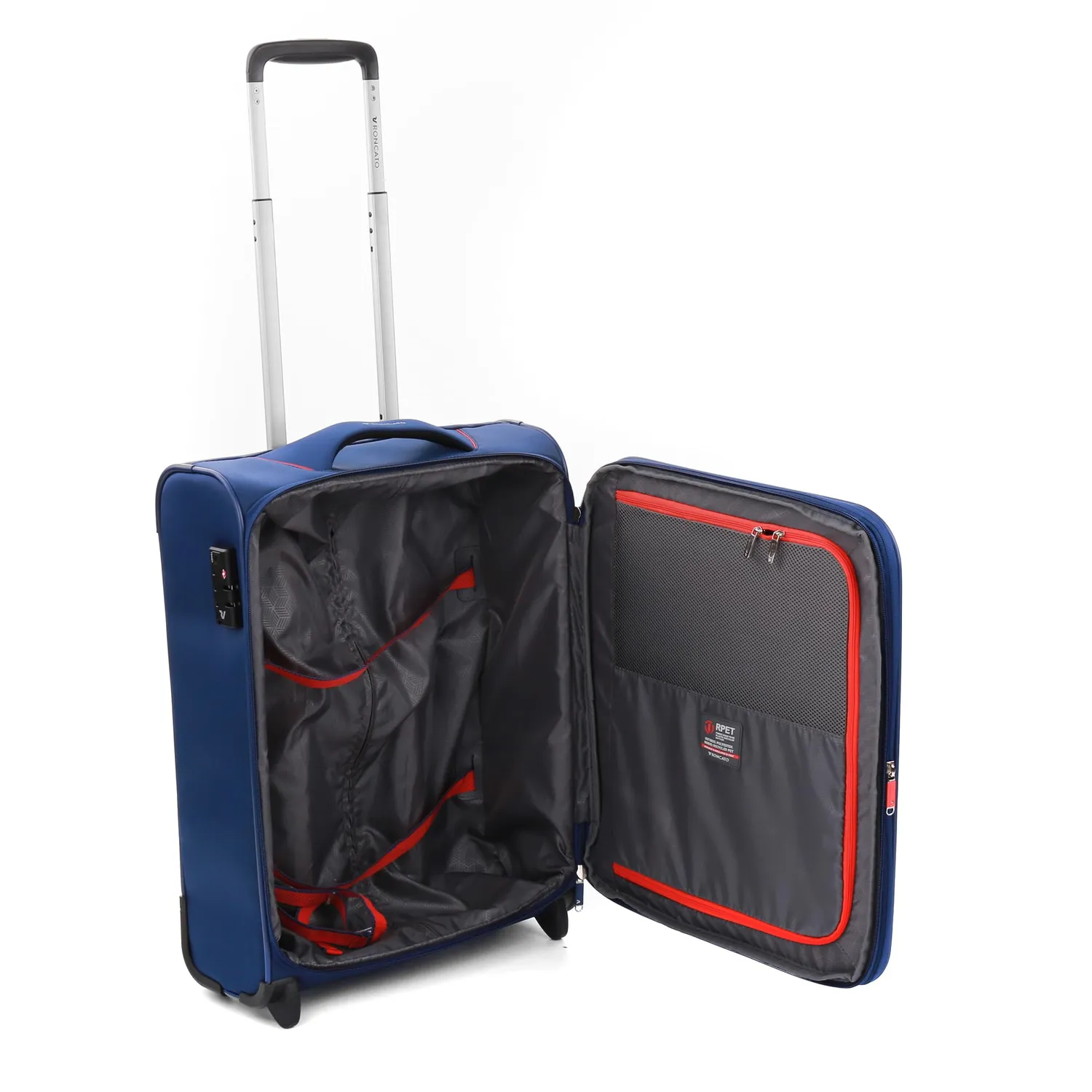 Roncato Crosslite trolley cabina 55 cm blu espandibile