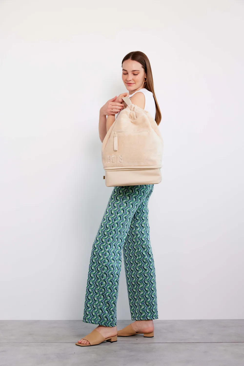 Beis Terry Backpack Cooler zaino beige