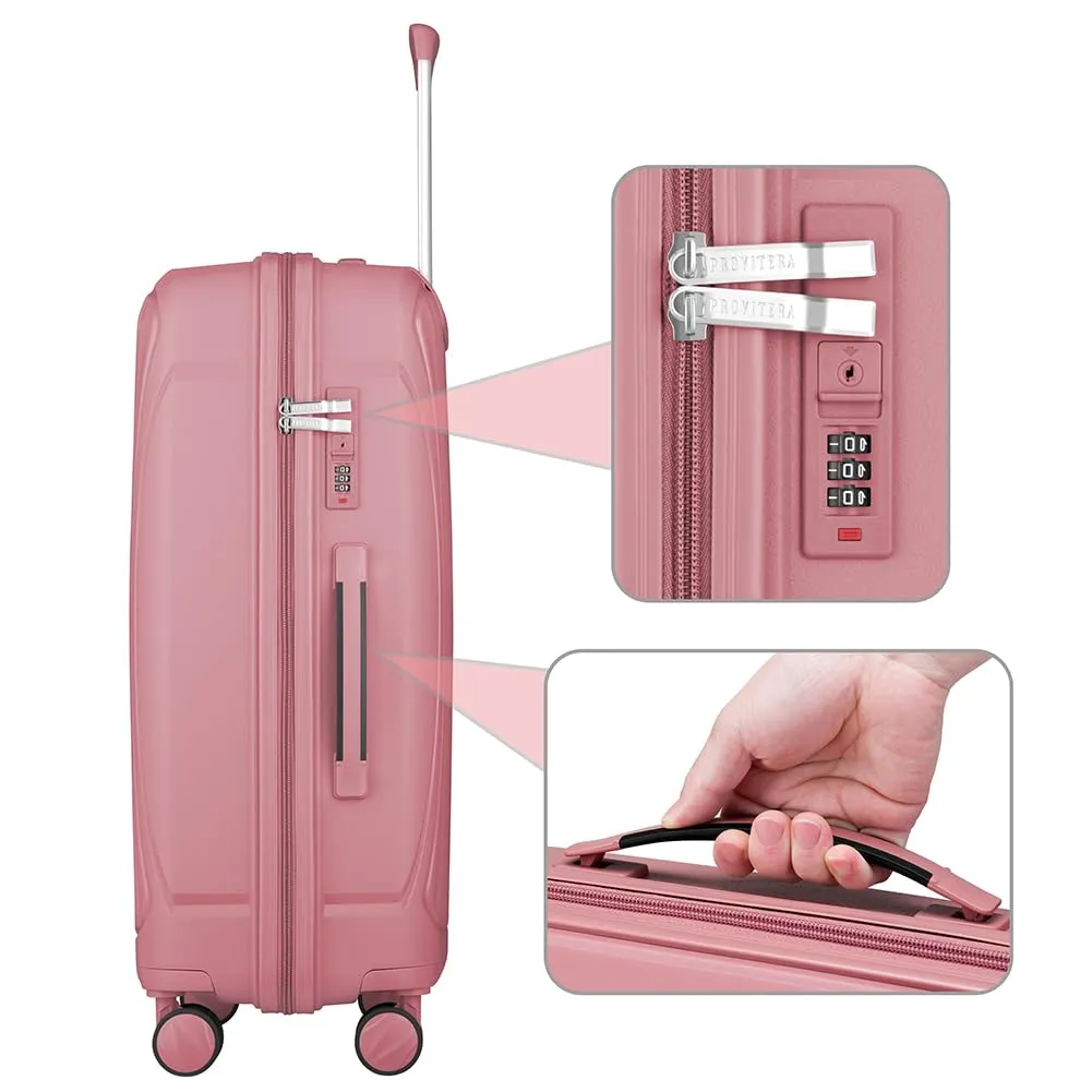 Provitera Set 3 Valigie Rigide Rosa ABS 90 Litri