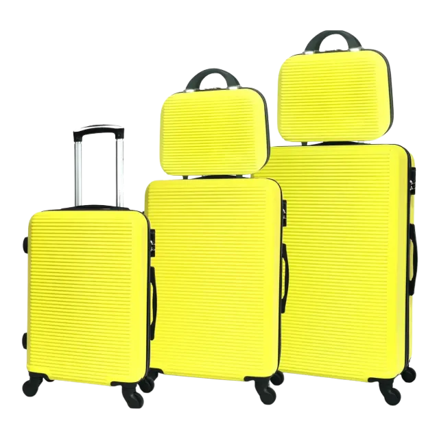 CELIMS Set 5 pezzi ABS valigie + beauty giallo famiglia