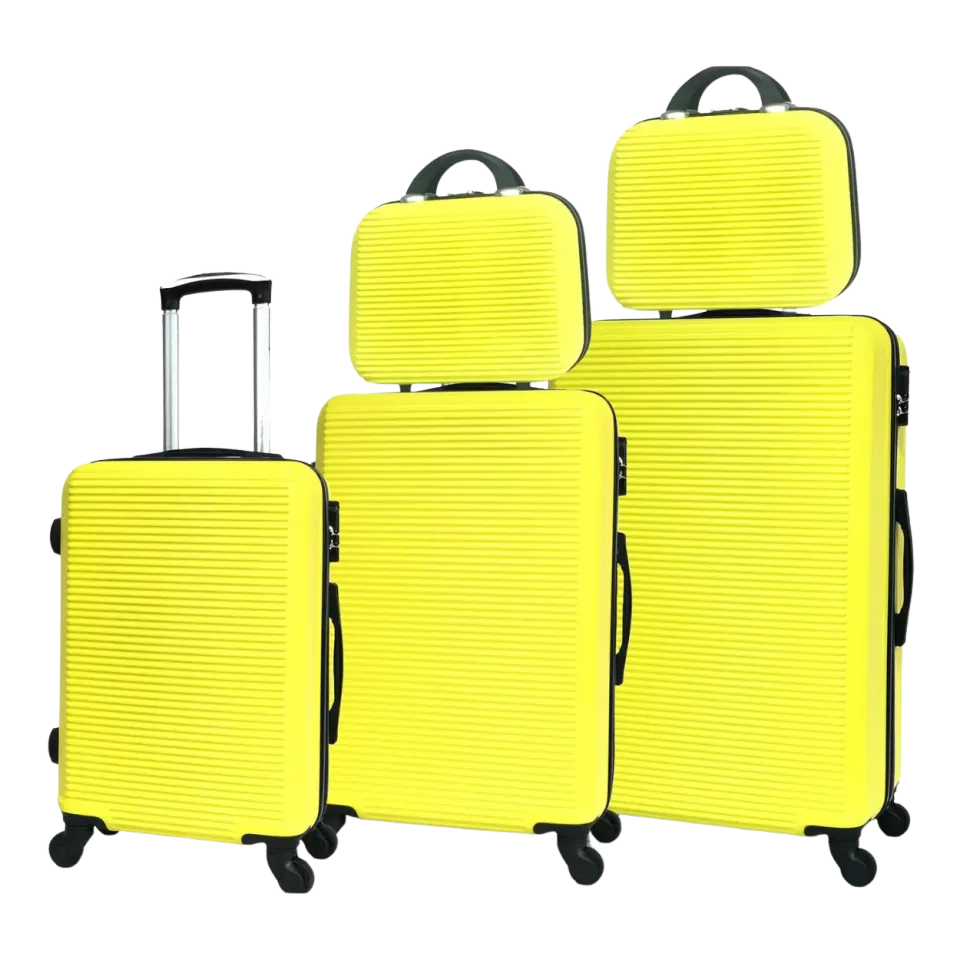 CELIMS Set 5 pezzi ABS valigie + beauty giallo famiglia