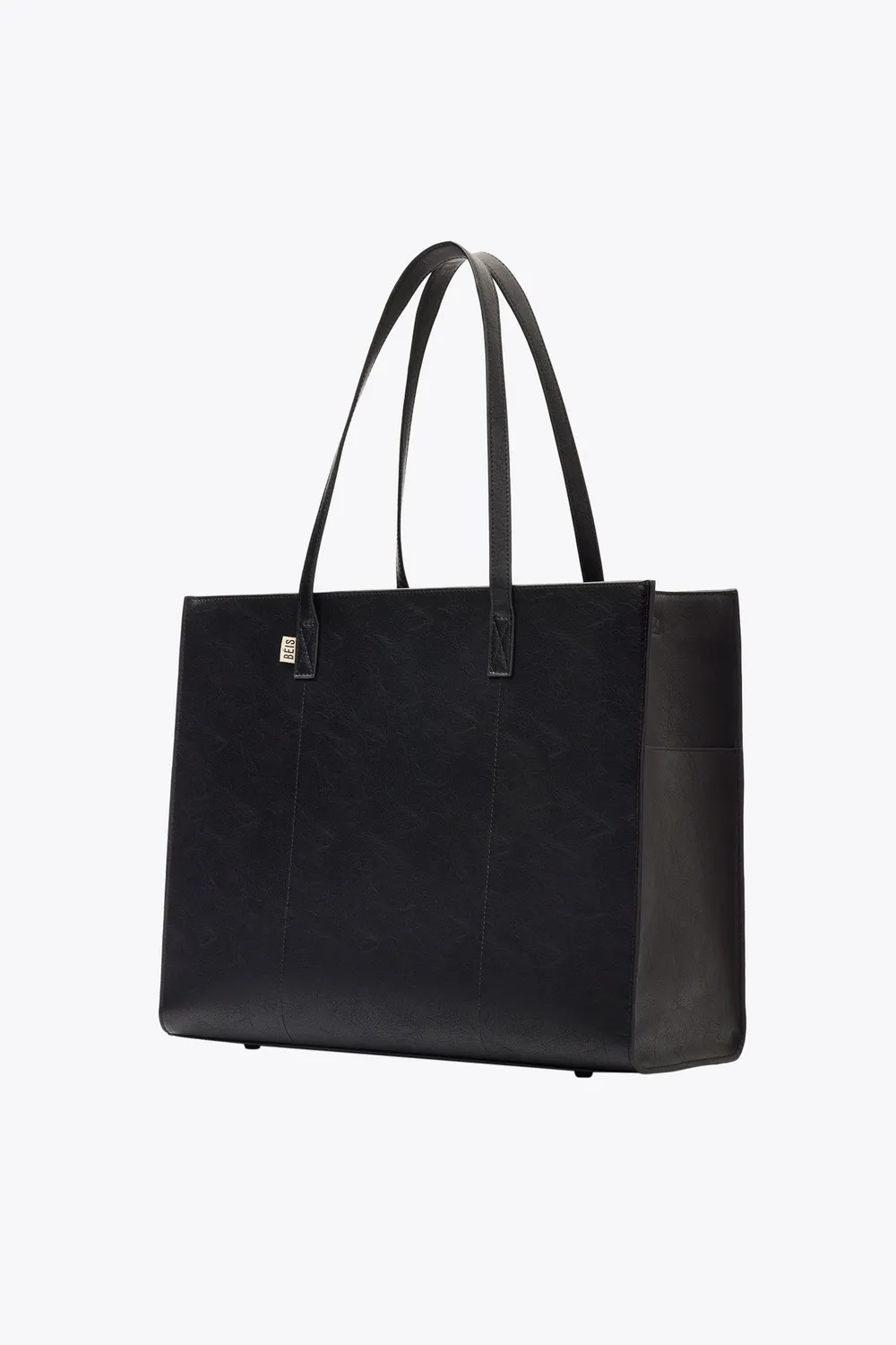 Beis Large Work Tote borsa tote nero liscio