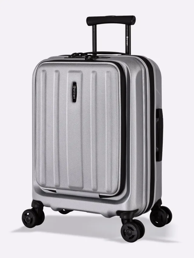 Eminent Kapstadt Premium Edition valigia rigida argento tasca frontale