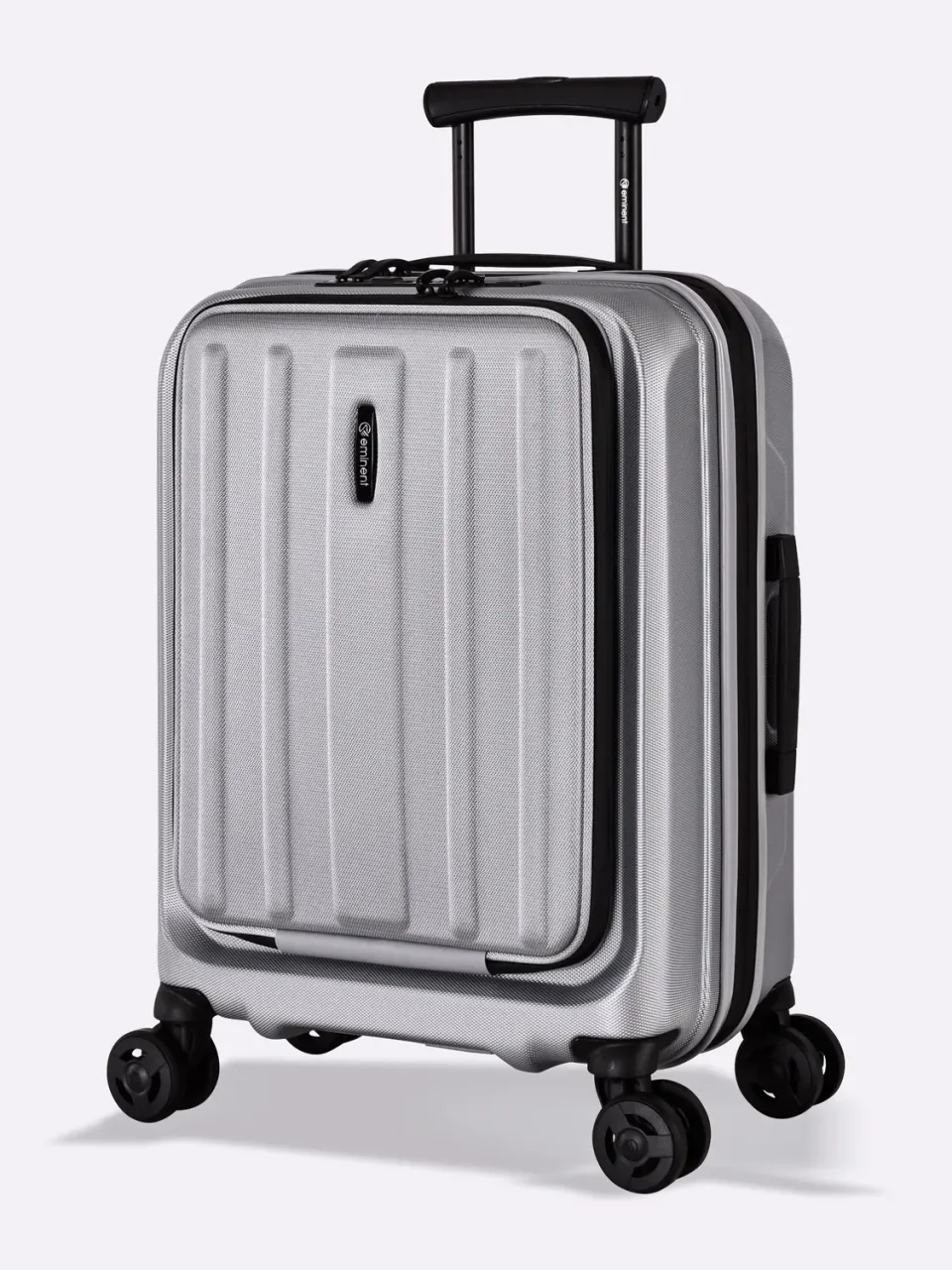 Eminent Kapstadt Premium Edition valigia rigida argento tasca frontale