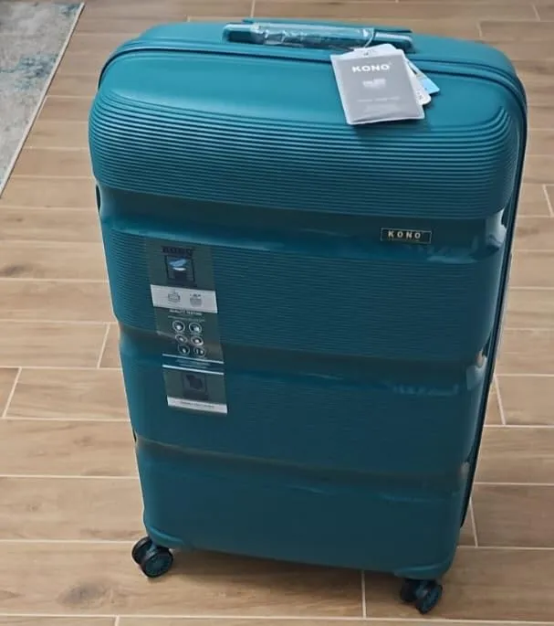 Kono Set 3 Valigie Trolley 55/65/76cm Turchese Rigide PP