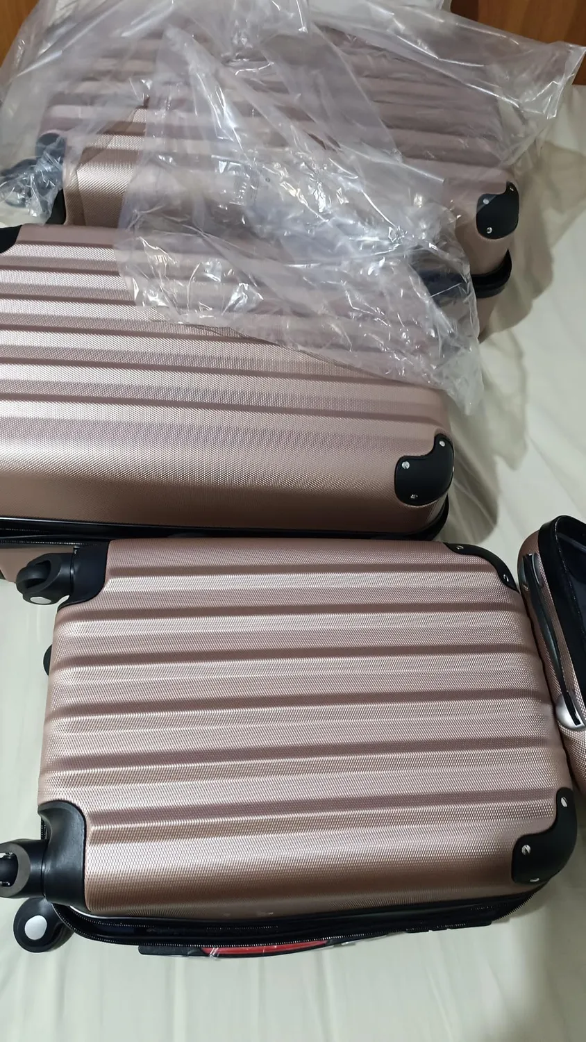 Provitera set 3+1 valigie rigide beige ABS bagaglio a mano