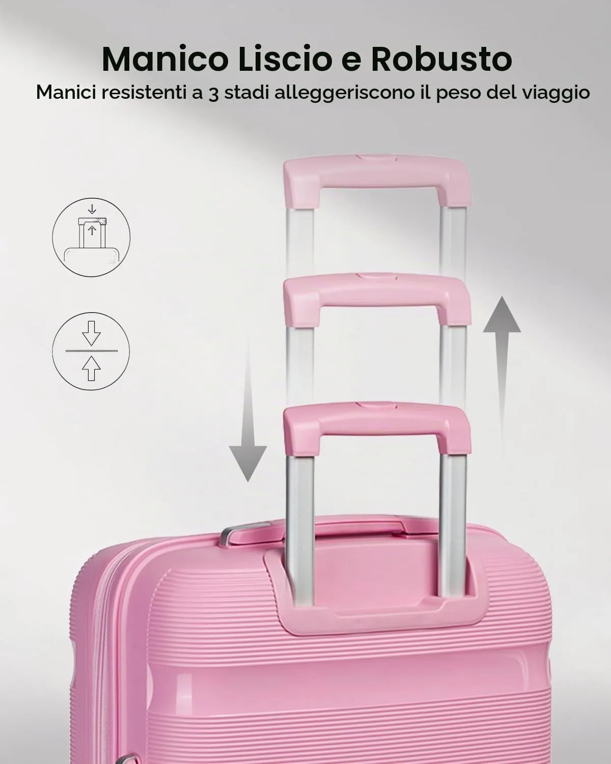 Kono Set 3 Valigie rigide 20" 24" 28" trolley 4 ruote TSA