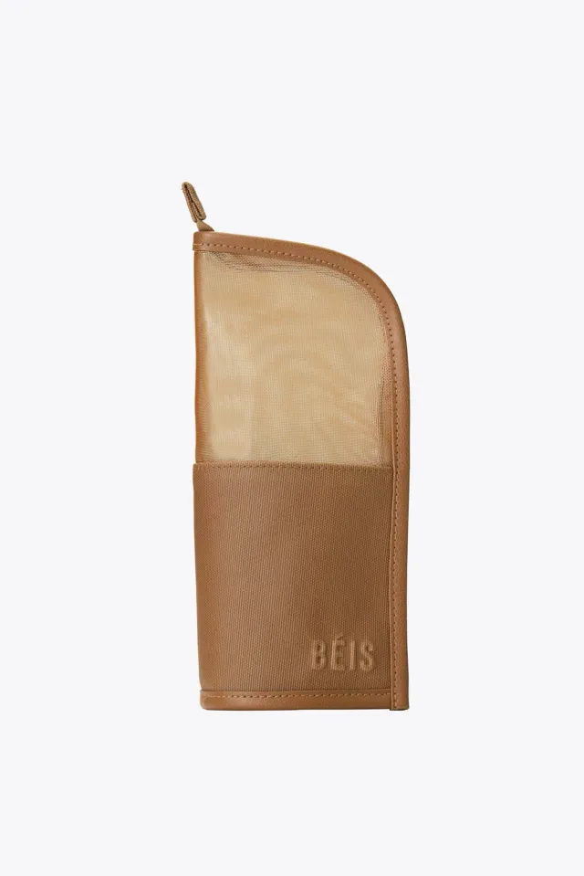 Beis Makeup Brush Pouch pochette pennelli camel verticale