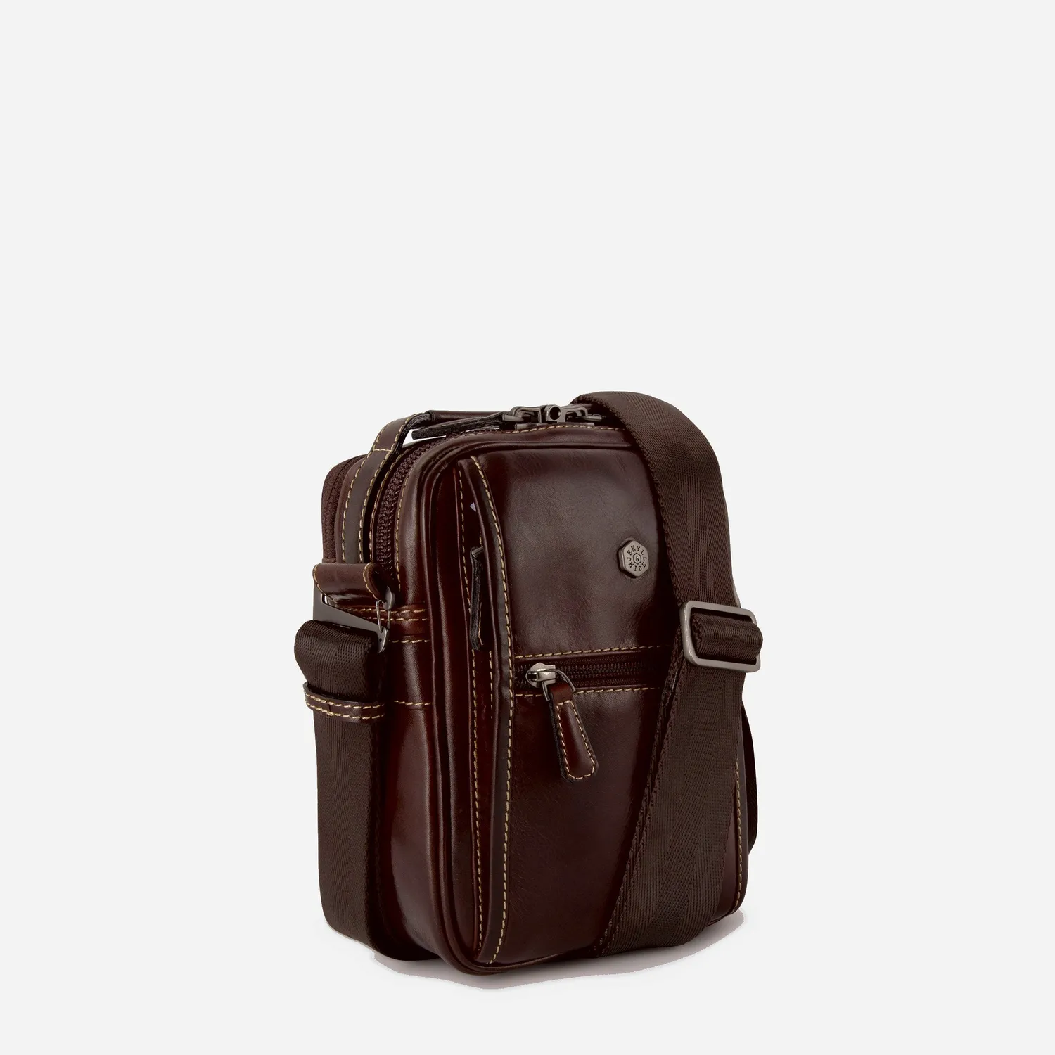 Jekyll & Hide Oxford Detailed Crossbody tracolla Mocha pelle