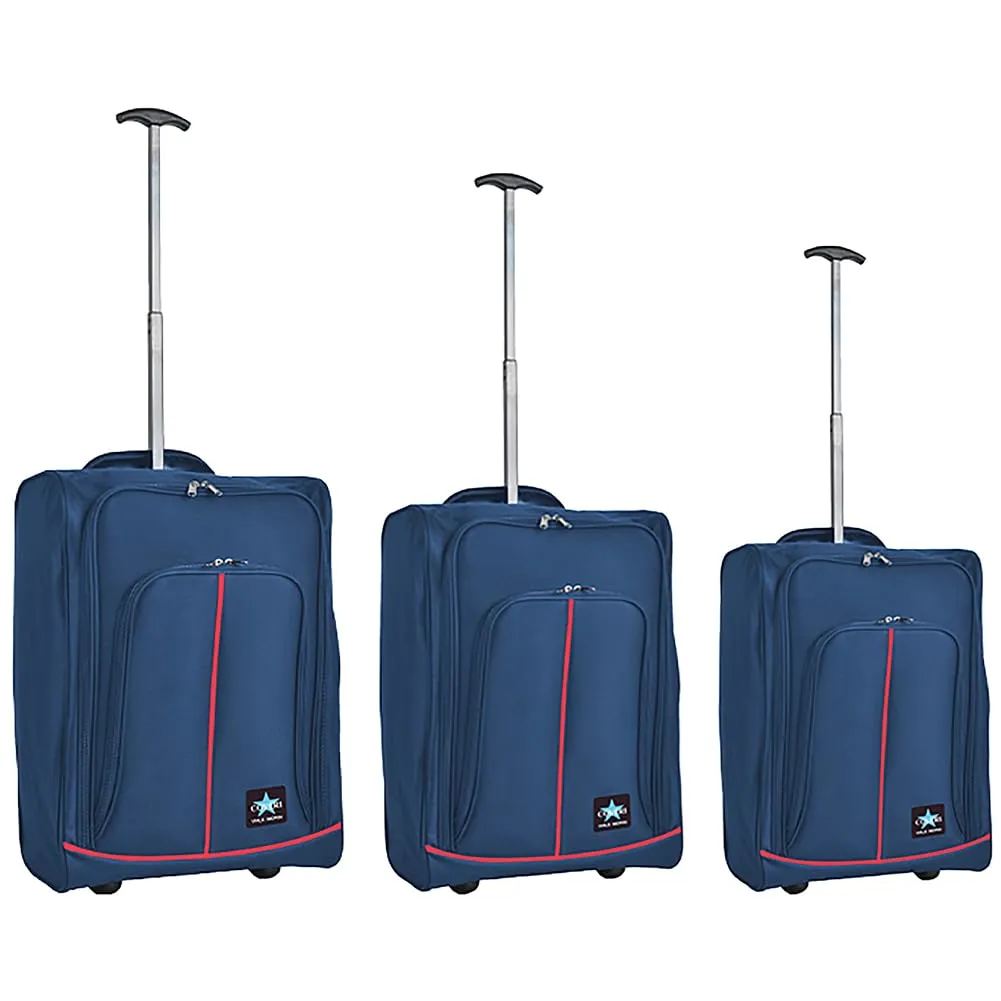 Provitera set 3 valigie morbide azzurro 50-60 cm