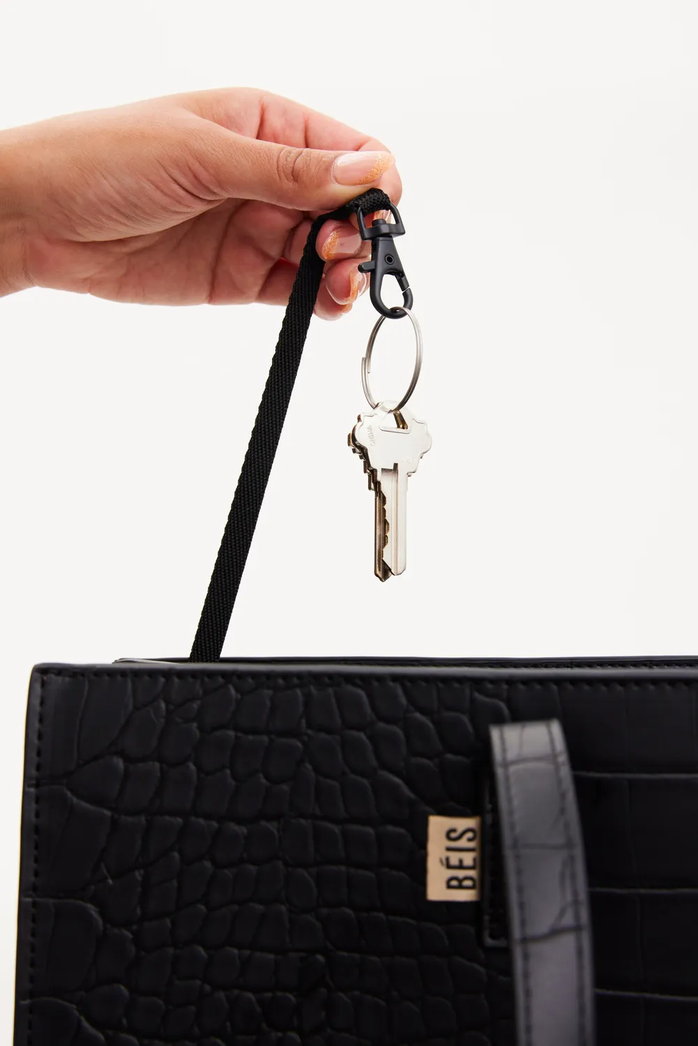 Beis Large Work Tote borsa tote nero croc
