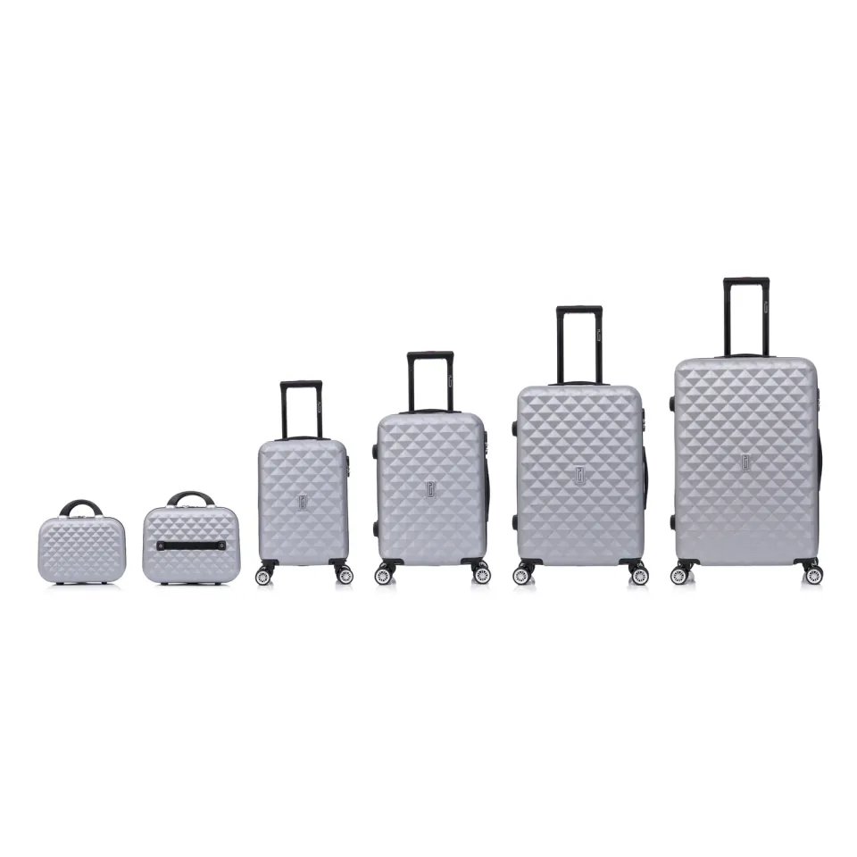 CELIMS Urban Set 6 Valigie ABS + Beauty Case Argento