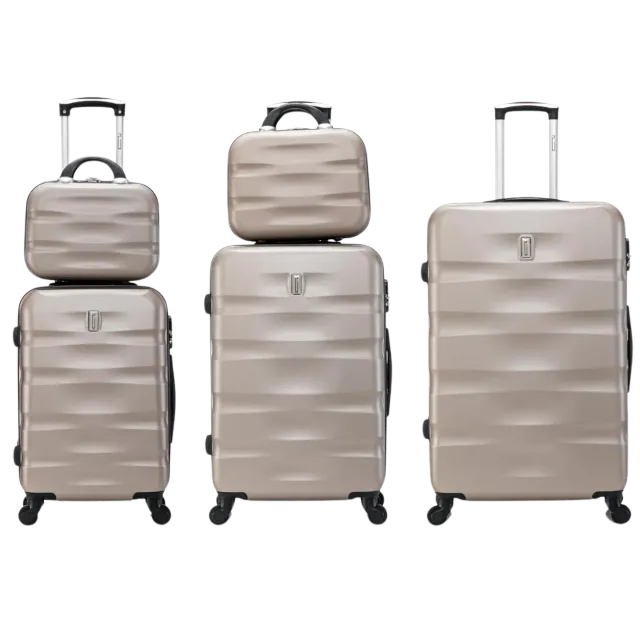 CELIMS AeroWave set 5 valigie champagne ABS 75+65+55cm